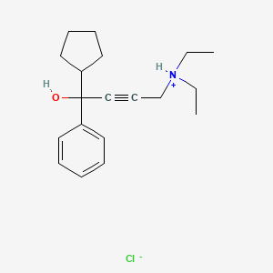 molecular formula C19H28ClNO B15343949 Benzyl alcohol, alpha-cyclopentyl-alpha-(3-(diethylamino)-1-propynyl)-, hydrochloride CAS No. 3197-88-4