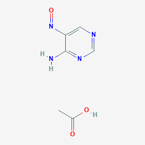 molecular formula C6H8N4O3 B15343961 6-Amino-5-nitrosopyrimidine acetate 