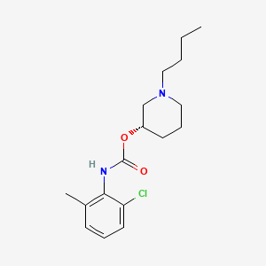 molecular formula C17H25ClN2O2 B15343965 S-(-)-2-Chloro-6-methylcarbanilic acid, N-n-butyl-3-piperidyl ester CAS No. 32158-41-1