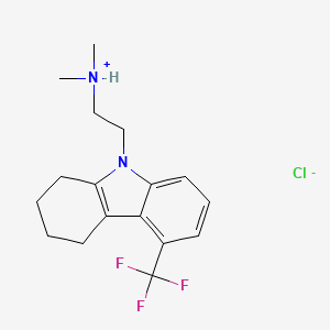 molecular formula C17H22ClF3N2 B15344000 Dimethyl-[2-[5-(trifluoromethyl)-1,2,3,4-tetrahydrocarbazol-9-yl]ethyl]azanium;chloride CAS No. 29465-19-8