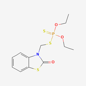 molecular formula C12H16NO3PS3 B15344009 S-((2-Benzothiazolylthio)methyl) O,O-diethyl phosphorodithioate CAS No. 3759-95-3
