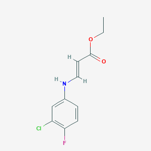 molecular formula C11H11ClFNO2 B15344061 ethyl (E)-3-(3-chloro-4-fluoroanilino)prop-2-enoate 