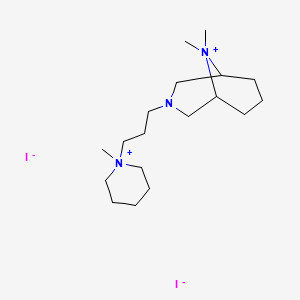 molecular formula C18H37I2N3 B15344132 3-Aza-9-azoniabicyclo(3.3.1)nonane, 9,9-dimethyl-3-(3-(1-methylpiperidinio)propyl)-, diiodide CAS No. 102585-74-0