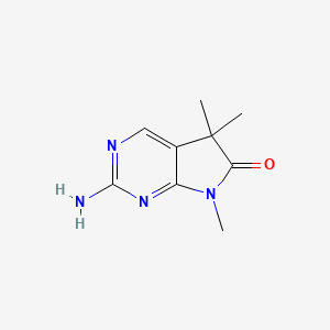 molecular formula C9H12N4O B15344152 2-amino-5,5,7-trimethyl-5H-pyrrolo[2,3-d]pyrimidin-6(7H)-one CAS No. 1184915-92-1