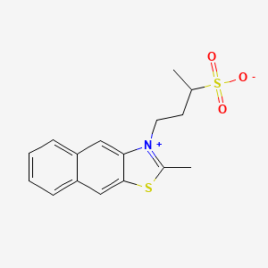 molecular formula C16H17NO3S2 B15344162 Naphtho[2,3-d]thiazolium, 2-methyl-3-(3-sulfobutyl)-, inner salt CAS No. 63149-04-2