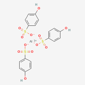 molecular formula C18H15AlO12S3 B15344171 Aluminium tris(4-hydroxybenzenesulphonate) CAS No. 25395-08-8