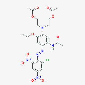 molecular formula C24H27ClN6O10 B15344193 C.I. Disperse Blue 79 (Cl/ethoxy) CAS No. 21429-43-6