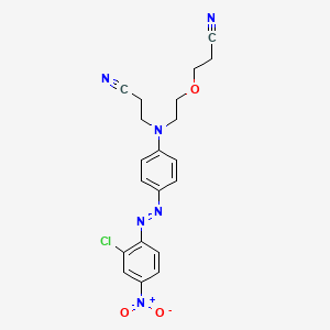 molecular formula C20H19ClN6O3 B15344248 Propanenitrile, 3-[[4-[(2-chloro-4-nitrophenyl)azo]phenyl][2-(2-cyanoethoxy)ethyl]amino]- CAS No. 58104-49-7