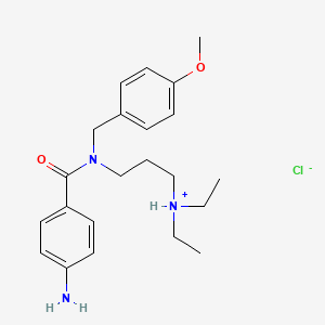 molecular formula C22H32ClN3O2 B15344299 Benzamide, p-amino-N-(3-(diethylamino)propyl)-N-(p-methoxybenzyl)-, hydrochloride CAS No. 100321-58-2