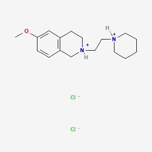 molecular formula C17H28Cl2N2O B15344306 Isoquinoline, 1,2,3,4-tetrahydro-6-methoxy-2-(2-piperidinoethyl)-, dihydrochloride CAS No. 101670-54-6