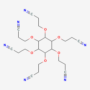 molecular formula C24H30N6O6 B15344335 Cyclohexane, 1,2,3,4,5,6-hexakis(2-cyanoethoxy)- CAS No. 3055-84-3