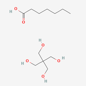 molecular formula C12H26O6 B15344384 Heptanoic acid, ester with 2,2-bis(hydroxymethyl)-1,3-propanediol CAS No. 11138-45-7