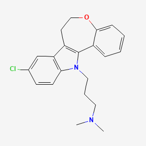 molecular formula C21H23ClN2O B15344459 12H-(1)Benzoxepino(5,4-b)indole, 6,7-dihydro-9-chloro-12-(3-dimethylaminopropyl)- CAS No. 37683-61-7