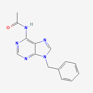 molecular formula C14H13N5O B15344498 N-(9-Benzyl-9H-purin-6-yl)ethanimidic acid CAS No. 27345-54-6
