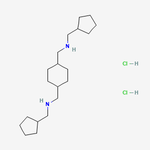 molecular formula C20H40Cl2N2 B15344575 N,N'-Bis(cyclopentylmethyl)-1,4-cyclohexanebis(methylamine) dihydrochloride CAS No. 3875-01-2