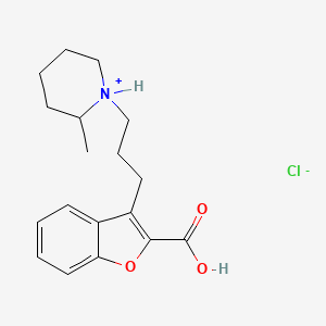 molecular formula C18H24ClNO3 B15344584 Coumarilic acid, 3-(2-methylpiperidino)propyl ester, monohydrochloride CAS No. 101468-12-6