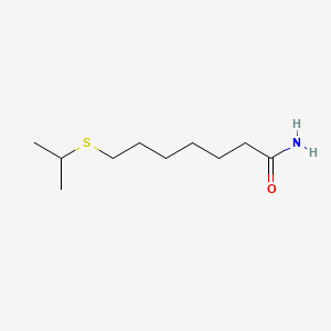 molecular formula C10H21NOS B15344611 Heptanamide, 7-isopropylthio- CAS No. 101517-13-9
