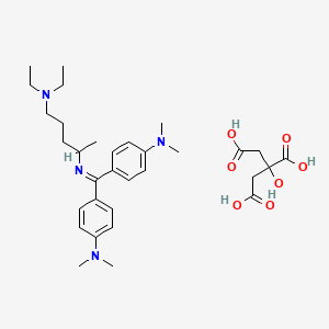 molecular formula C32H48N4O7 B15344612 4-[5-(diethylamino)pentan-2-ylimino-[4-(dimethylamino)phenyl]methyl]-N,N-dimethylaniline; 2-hydroxypropane-1,2,3-tricarboxylic acid CAS No. 5330-53-0