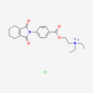 molecular formula C21H27ClN2O4 B15344632 Benzoic acid, 4-(1,3,4,5,6,7-hexahydro-1,3-dioxo-2H-isoindol-2-yl)-, 2-(diethylamino)ethyl ester, monohydrochloride CAS No. 61356-11-4