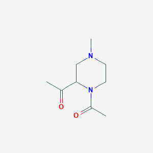 molecular formula C9H16N2O2 B15344657 Piperazine, 1,2-diacetyl-4-methyl-(9CI) CAS No. 224189-17-7