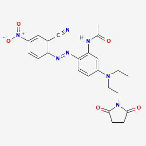 molecular formula C23H23N7O5 B15344714 Acetamide, N-[2-[(2-cyano-4-nitrophenyl)azo]-5-[[2-(2,5-dioxo-1-pyrrolidinyl)ethyl]ethylamino]phenyl]- CAS No. 51897-40-6