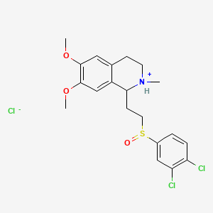 molecular formula C20H24Cl3NO3S B15344823 Isoquinoline, 1-(2-((3,4-dichlorophenyl)sulfinyl)ethyl)-1,2,3,4-tetrahydro-6,7-dimethoxy-2-methyl-, hydrochloride CAS No. 22336-78-3