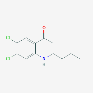 molecular formula C12H11Cl2NO B15344857 6,7-Dichloro-2-propyl-4-quinolinol CAS No. 1070880-08-8