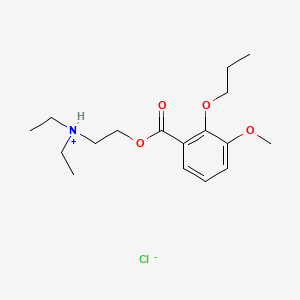 molecular formula C17H28ClNO4 B15344903 Benzoic acid, 3-methoxy-2-propoxy-, 2-(diethylamino)ethyl ester, hydrochloride CAS No. 23959-22-0