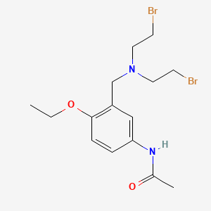 molecular formula C15H22Br2N2O2 B15344918 Acetanilide, 3'-((bis(2-bromoethyl)amino)methyl)-4'-ethoxy- CAS No. 56266-58-1