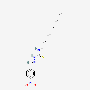 molecular formula C20H32N4O2S B15344985 1-dodecyl-3-[(E)-(4-nitrophenyl)methylideneamino]thiourea CAS No. 6340-26-7