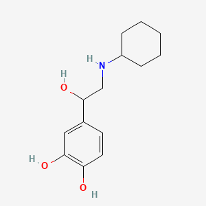 molecular formula C14H21NO3 B15345041 alpha-((Cyclohexylamino)methyl)-3,4-dihydroxybenzyl alcohol CAS No. 110054-13-2