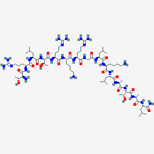 molecular formula C74H141N27O18 B15345068 H-Thr-Arg-Leu-Thr-Arg-Lys-Arg-Gly-Leu-Lys-Leu-Ala-Thr-Ala-Leu-NH2 CAS No. 117047-99-1