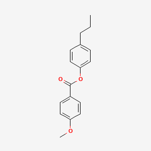 molecular formula C17H18O3 B15345133 Benzoic acid, 4-methoxy-, 4-propylphenyl ester CAS No. 50649-28-0