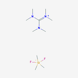 molecular formula C10H27F2N3Si B15345202 Hexamethylguanidinium difluorotrimethylsilikonate 