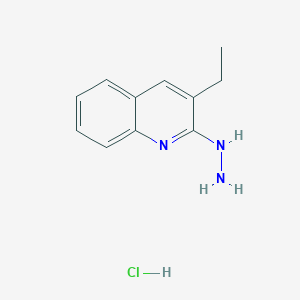 molecular formula C11H14ClN3 B15345213 3-Ethyl-2-hydrazinoquinoline hydrochloride CAS No. 1171918-60-7