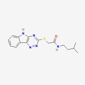 molecular formula C16H19N5OS B15345225 Acetamide,N-(3-methylbutyl)-2-(2H-1,2,4-triazino[5,6-B]indol-3-ylthio)- 