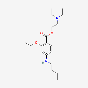 molecular formula C19H32N2O3 B15345244 Benzoic acid, 4-butylamino-2-ethoxy-, 2-(diethylamino)ethyl ester CAS No. 53352-75-3