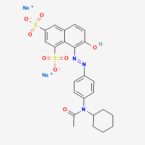 molecular formula C24H23N3Na2O8S2 B15345258 1,3-Naphthalenedisulfonic acid, 8-[[4-(acetylcyclohexylamino)phenyl]azo]-7-hydroxy-, disodium salt CAS No. 5863-95-6
