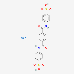 molecular formula C20H16N2NaO8S2+ B15345266 Benzenesulfonic acid,4'-(terephthaloyldiimino)di-, disodium salt CAS No. 72-15-1