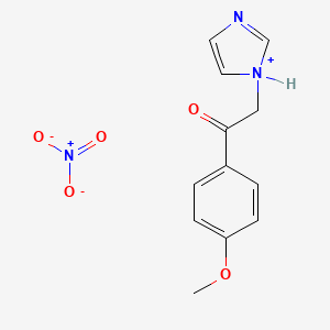 molecular formula C12H13N3O5 B15345479 N-(4-Methoxyphenacyl)imidazole nitrate CAS No. 24155-39-3