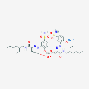 molecular formula C36H52CoN8NaO10S2 B15345637 Sodium bis(2-((5-(aminosulphonyl)-2-hydroxyphenyl)azo)-N-(2-ethylhexyl)-3-oxobutyramidato(2-))cobaltate(1-) CAS No. 72403-31-7