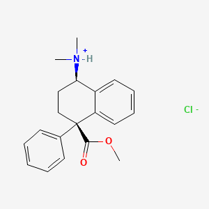 molecular formula C20H24ClNO2 B15345654 cis-1,2,3,4-Tetrahydro-4-carbomethoxy-1-dimethylamino-4-phenylnaphthalene hydrochloride CAS No. 52371-55-8