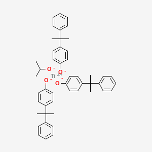 molecular formula C48H52O4Ti B15345775 Titanium, tris[4-(1-methyl-1-phenylethyl)phenolato](2-propanolato)-, (T-4)- CAS No. 62604-63-1