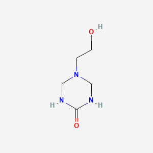 molecular formula C5H11N3O2 B15345793 Tetrahydro-5-(2-hydroxyethyl)-1,3,5-triazin-2(1H)-one CAS No. 2580-58-7