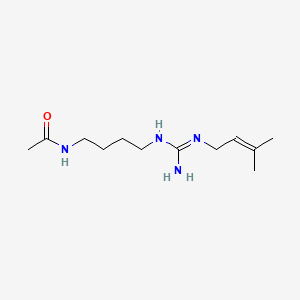 molecular formula C12H24N4O B15345816 Acetamide, N-(4-(1-(3-methyl-2-butenyl)guanidino)butyl)- CAS No. 27586-69-2