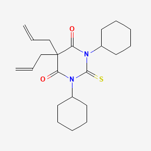 molecular formula C22H32N2O2S B15345841 Barbituric acid, 5,5-diallyl-1,3-dicyclohexyl-2-thio- CAS No. 53414-36-1