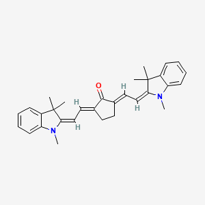 molecular formula C31H34N2O B15345848 Cyclopentanone,2,5-bis[2-(1,3-dihydro-1,3,3-trimethyl-2H-indol-2-ylidene)ethylidene]- 