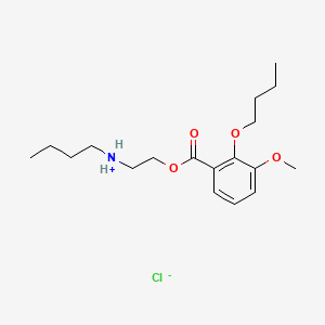 molecular formula C18H30ClNO4 B15345881 Benzoic acid, 2-butoxy-3-methoxy-, 2-(butylamino)ethyl ester, hydrochloride CAS No. 22684-78-2