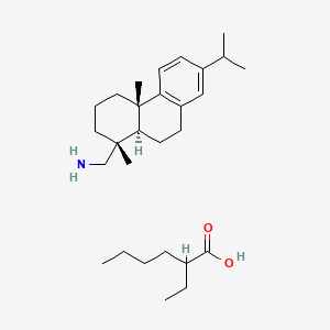molecular formula C28H47NO2 B15345966 Copper dehydroabietylammonium 2-ethylhexanoate CAS No. 53404-24-3