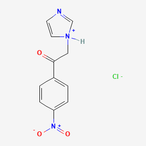 molecular formula C11H10ClN3O3 B15346055 N-((4-Nitrobenzoyl)methyl)imidazole hydrochloride CAS No. 77234-68-5
